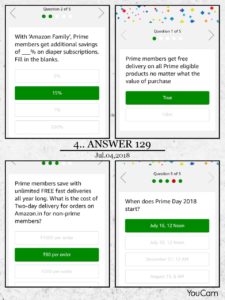 Amazon prime quiz week , amazon quiz answer