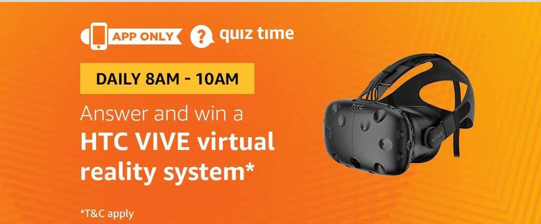 Amazon HTC VIVE virtual reality system Quiz Answer (21 July)