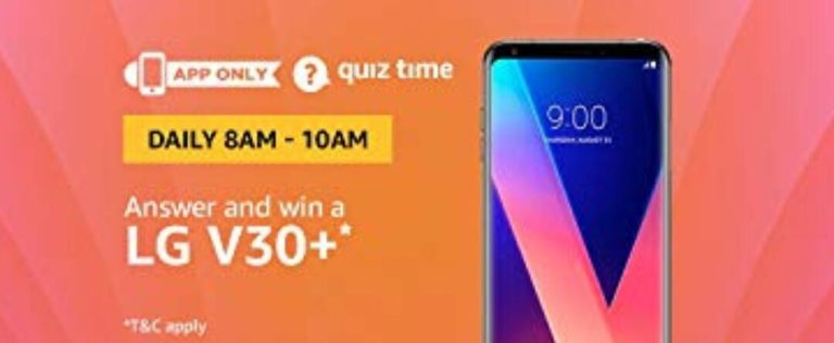 Amazon LG V30+ Quiz Answer (27 July)
