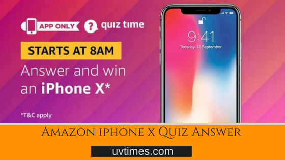 Amazon Iphone X Quiz Answer (18 July 2018)