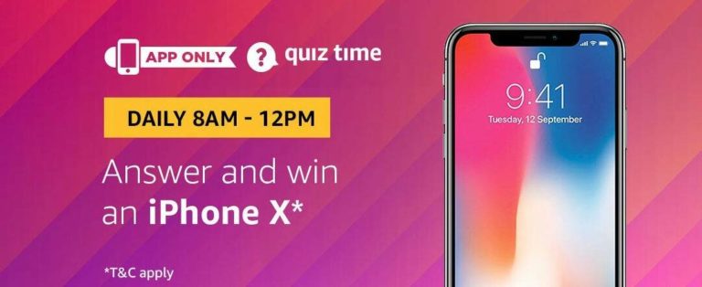 Amazon IphoneX Quiz Answer (18 August)