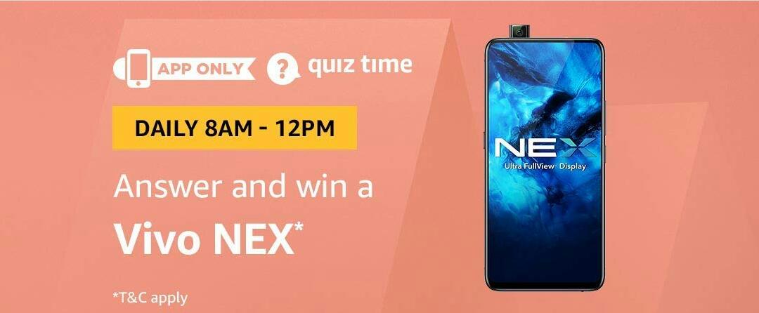Amazon Vivo NEX Quiz Answer 20 August