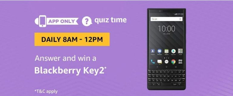 Amazon Blackberry Key2 Quiz Answer (05 August)