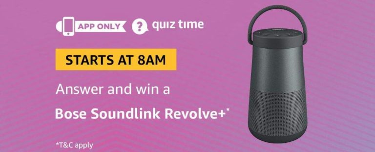 Amazon Bose Soundlink Revolve Quiz Answer 28 August