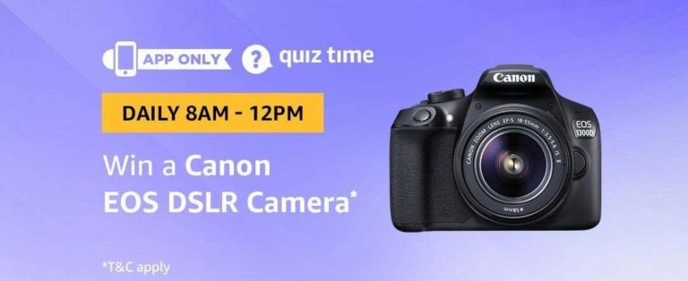 Amazon Canon EOS DSLR Camera Quiz Answer 23 February