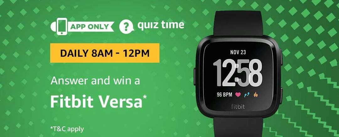 Amazon Fitbit Versa Quiz Answer 15 November