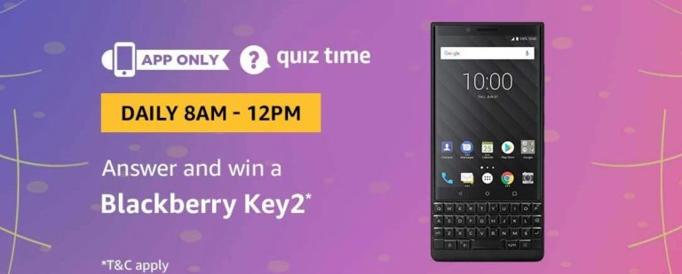 Amazon Blackberry key2 Quiz Answer 31 October