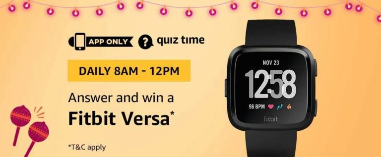 Amazon Fitbit Versa Quiz Answer 4 October