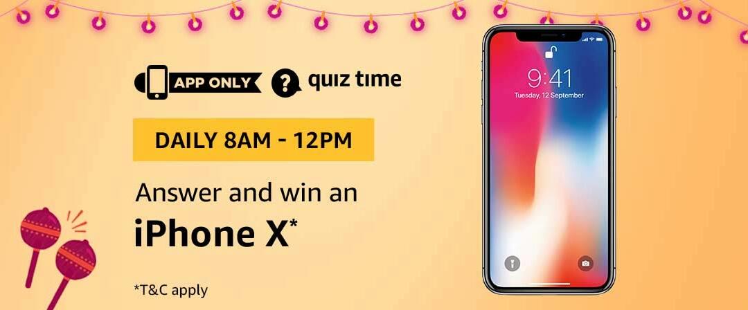 Amazon Iphone X Quiz Answer 8 October
