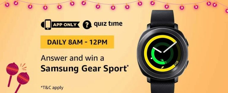 Amazon Samsung Gear Sport Quiz Answer 6 October