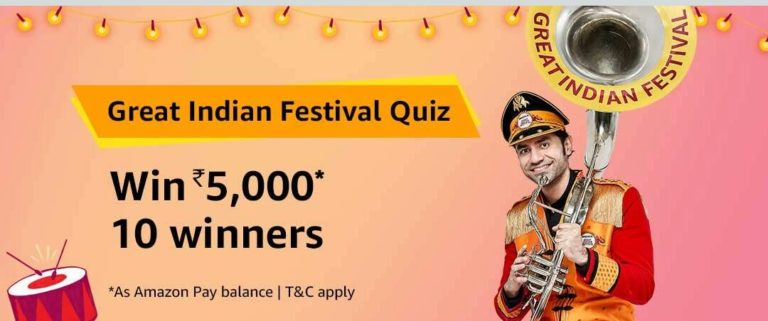 Amazon Quiz Time Answer & Win 5000 (1 October)