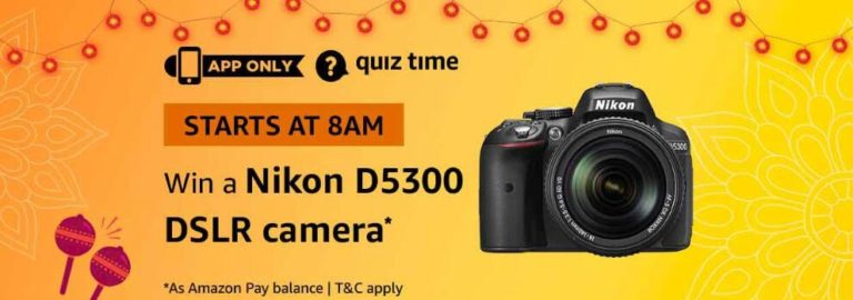 Amazon Nikon DSLR Camera Quiz Answer 21 October