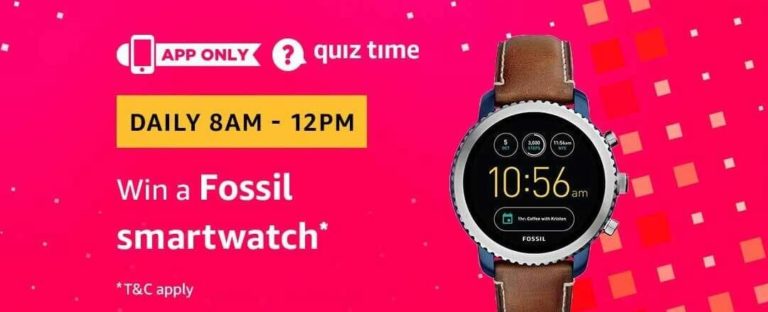 Amazon Fossil Grant Watch Quiz Answer 13 April