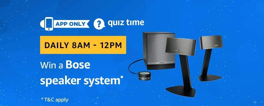 Amazon Bose Speaker Quiz Answer 1 January
