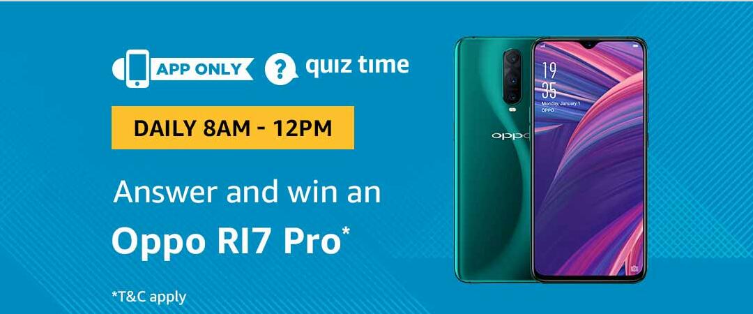 Amazon Oppo R17 Pro Quiz Answer 2 January