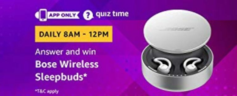 Amazon Bose Wireless Sleepbuds Quiz Answer 2 March