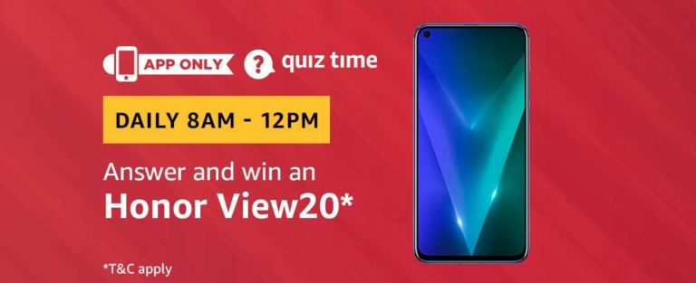 Amazon Honor View20 Quiz Answer 20 March