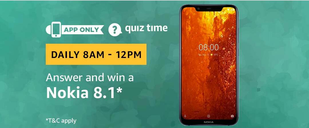 Amazon Nokia 8.1 Quiz Answer 13 February