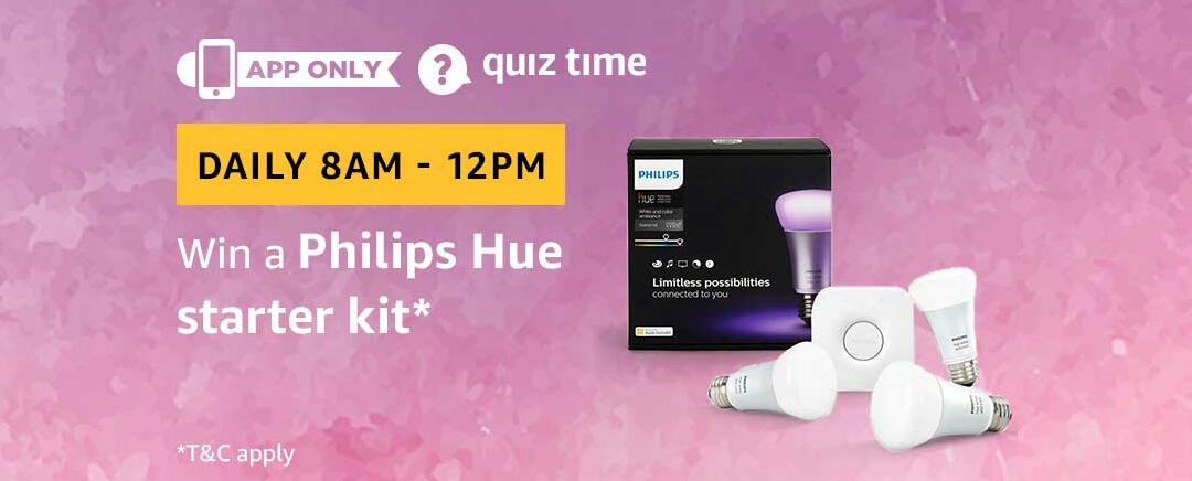 Amazon Philips Hue Starter Kit Quiz Answer 14 February