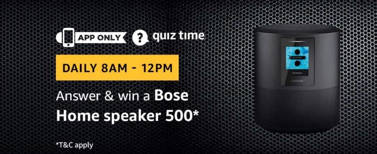 Amazon Bose Home speaker 500 Quiz Answer 30 March