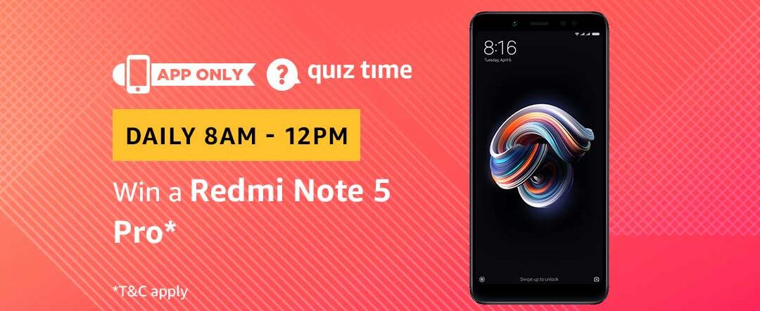 Amazon Redmi Note 5 Pro Quiz Answer 6 March